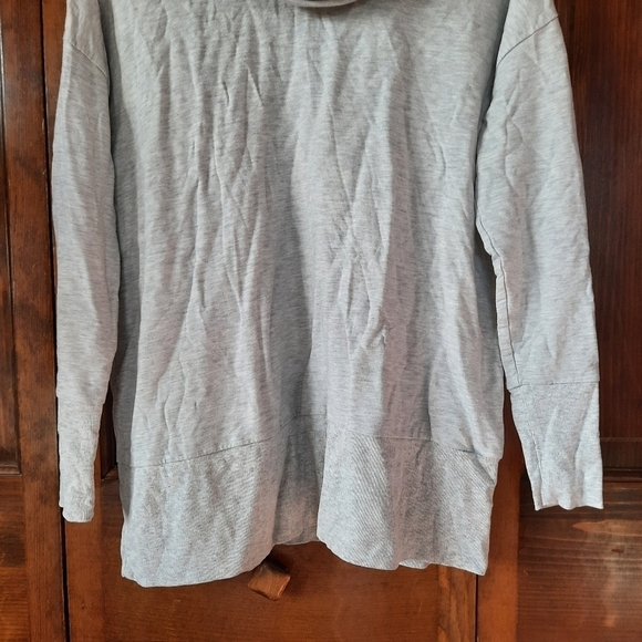 Garnet Hill heather gray cowlneck knit tunic - Picture 3 of 8